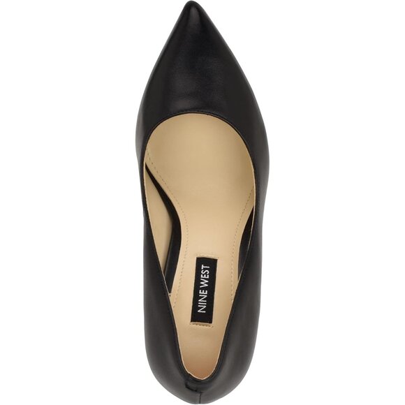 Nine West Women's Black Leather Closed Pointed Toe Stiletto High Heel Pump - Picture 5 of 6